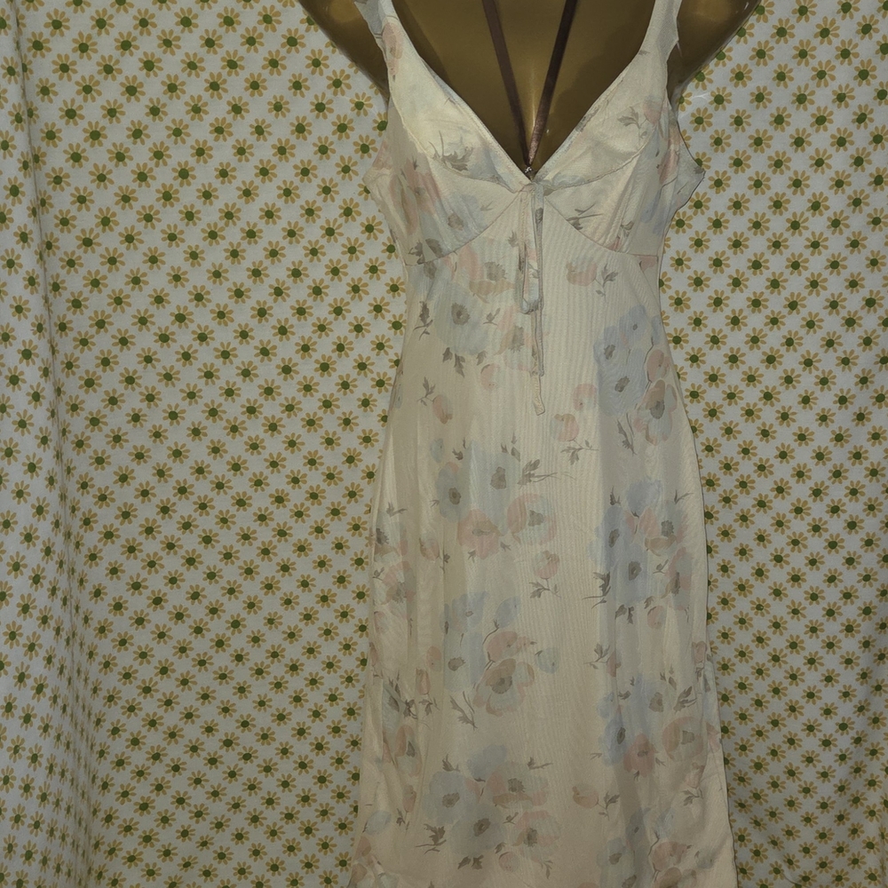New Lovely Yellow Long Floral Dress Lined